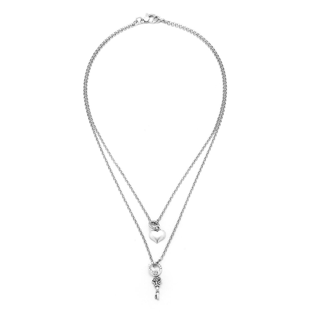 Giovanni Raspini Double Key to my Heart necklace silver X01839
