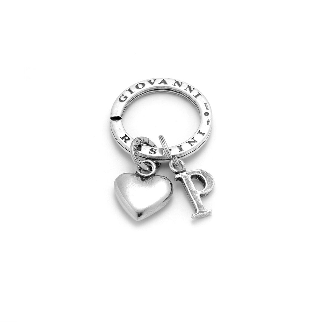 Giovanni Raspini Hart en Letter P sleutelhanger zilver X01858