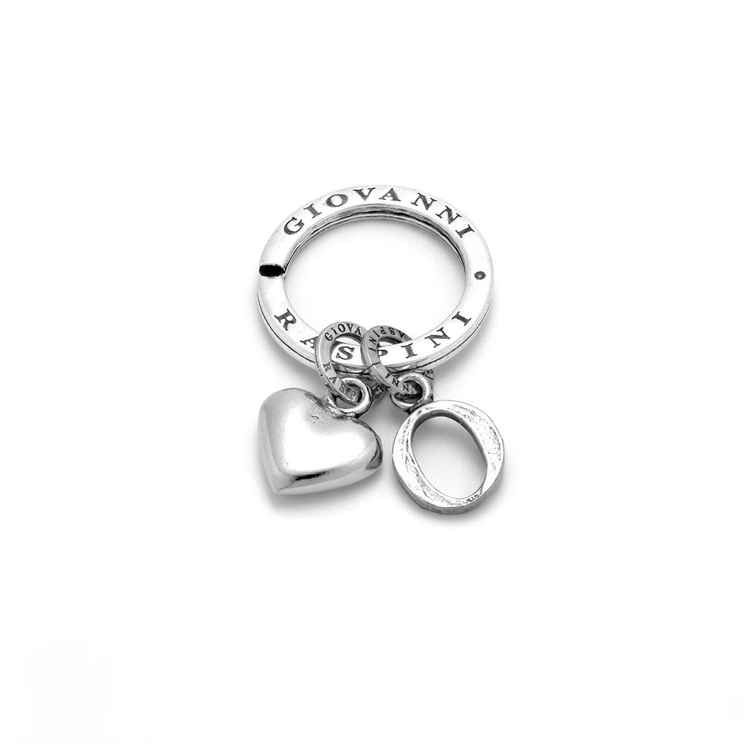 Giovanni Raspini sleutelhanger met hart en letter O zilver X01859
