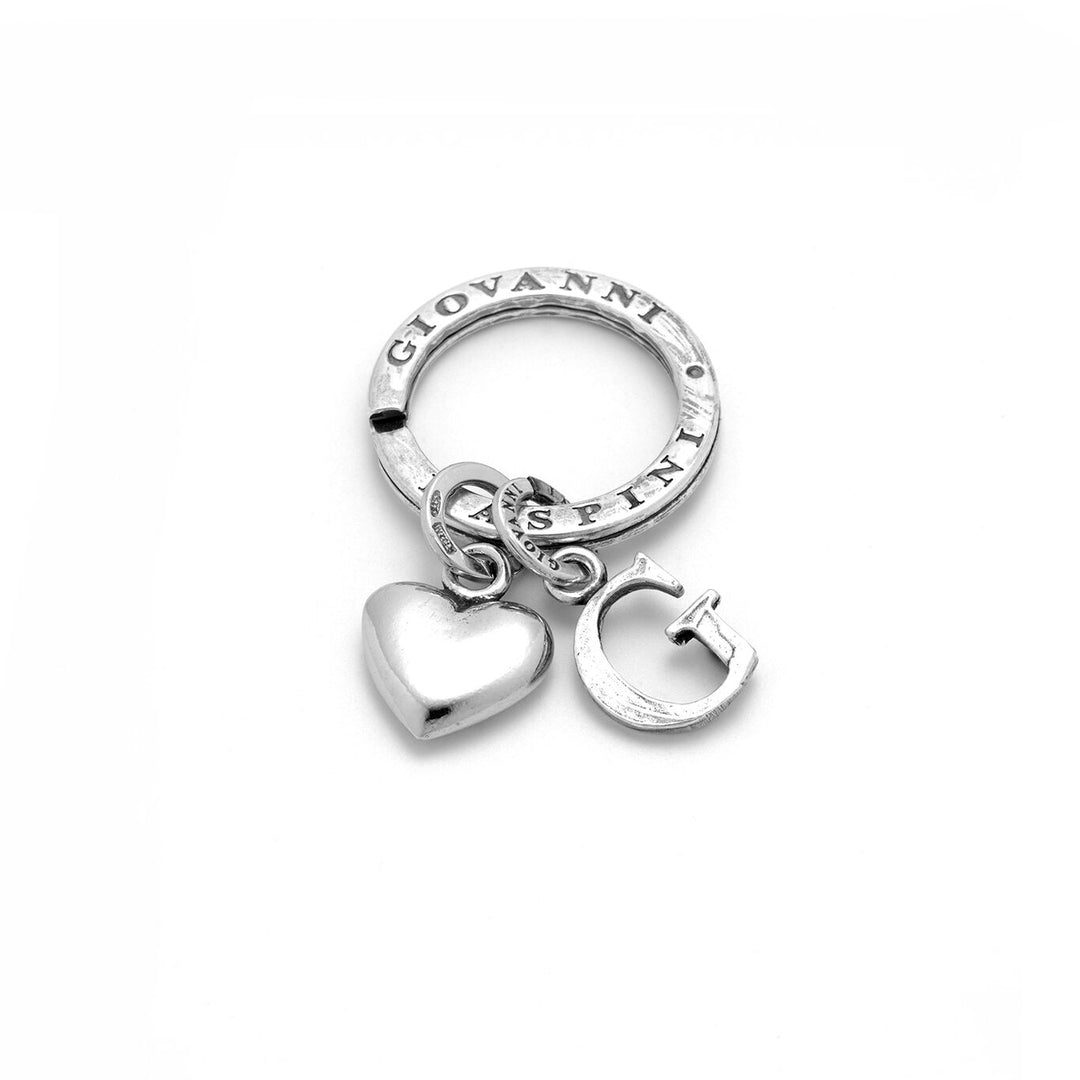 Giovanni Raspini Hart en Letter G sleutelhanger zilver X01865