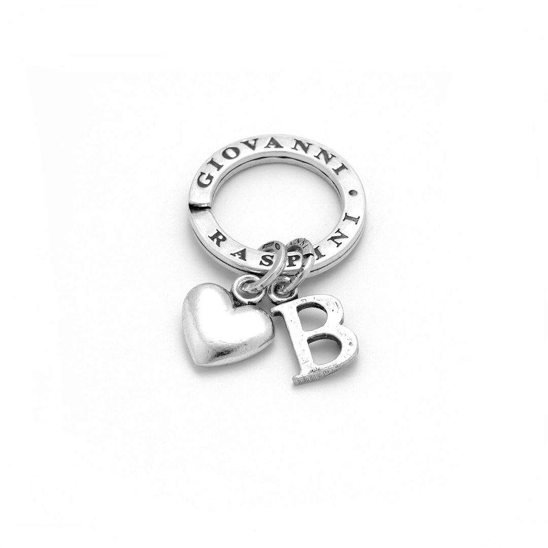Giovanni Raspini Hart en Letter B sleutelhanger zilver X01870