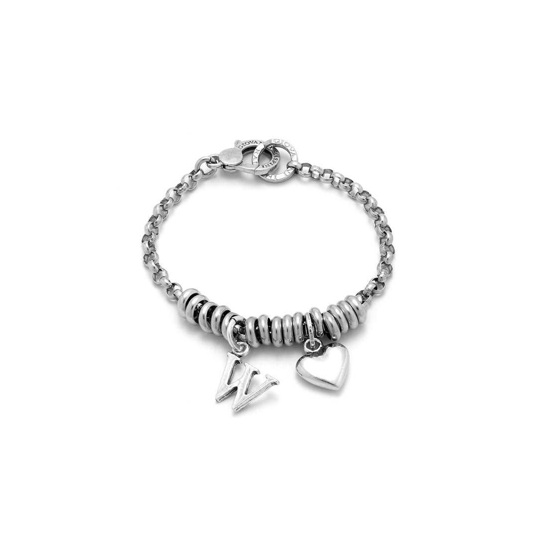 Giovanni Raspini Hart en Letter W Armband zilver X01876