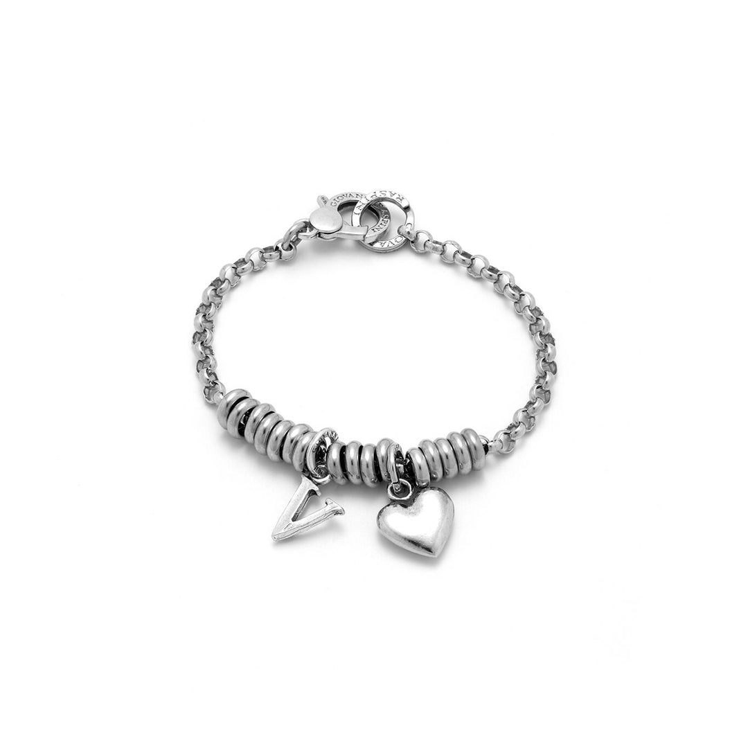 Giovanni Raspini Hart en Letter V Armband zilver X01877