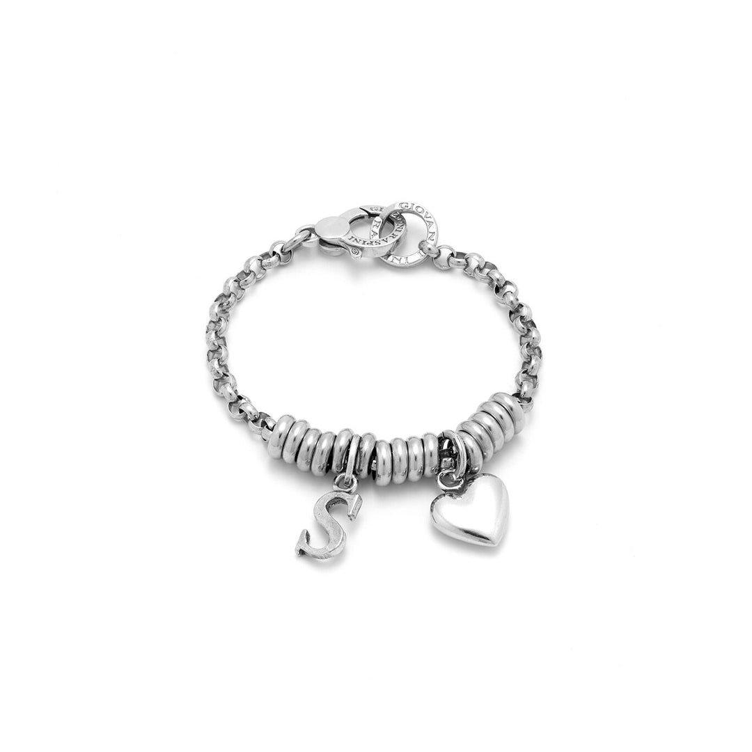 Giovanni Raspini Herz und Buchstabe S Silberarmband X01879