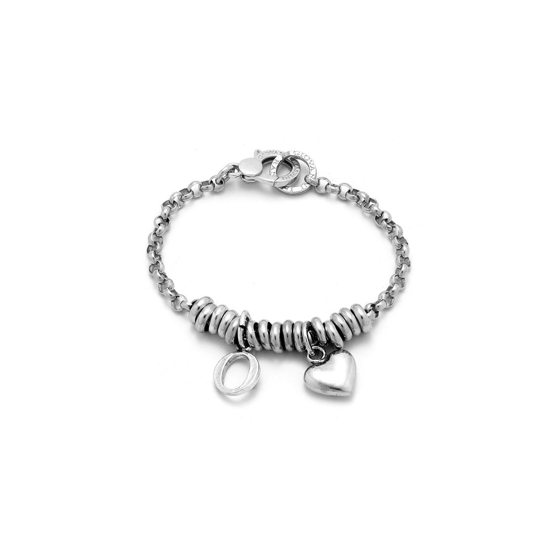 Giovanni Raspini Herz- und Buchstabe-O-Armband Silber X01883