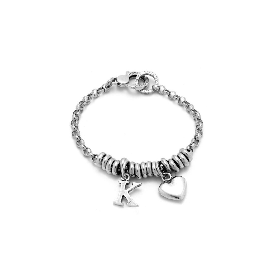 Giovanni Raspini Hart- en Letter K-armband in zilver X01887