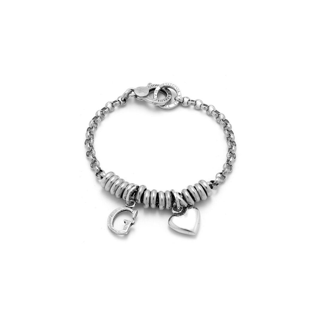 Giovanni Raspini Hart- en Letter G-armband in zilver X01891