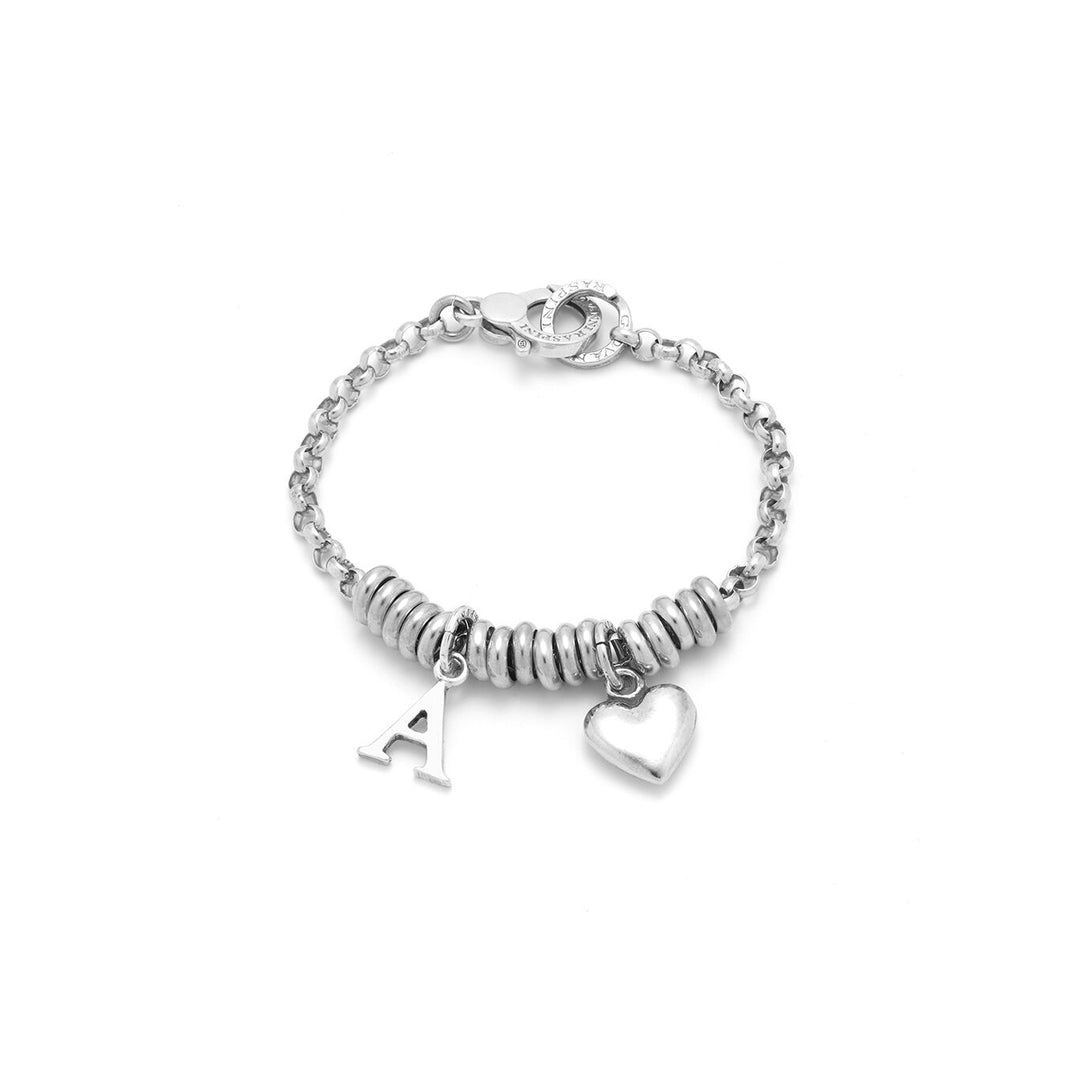 Giovanni Raspini Herz- und Buchstaben-A-Armband aus Silber X01897