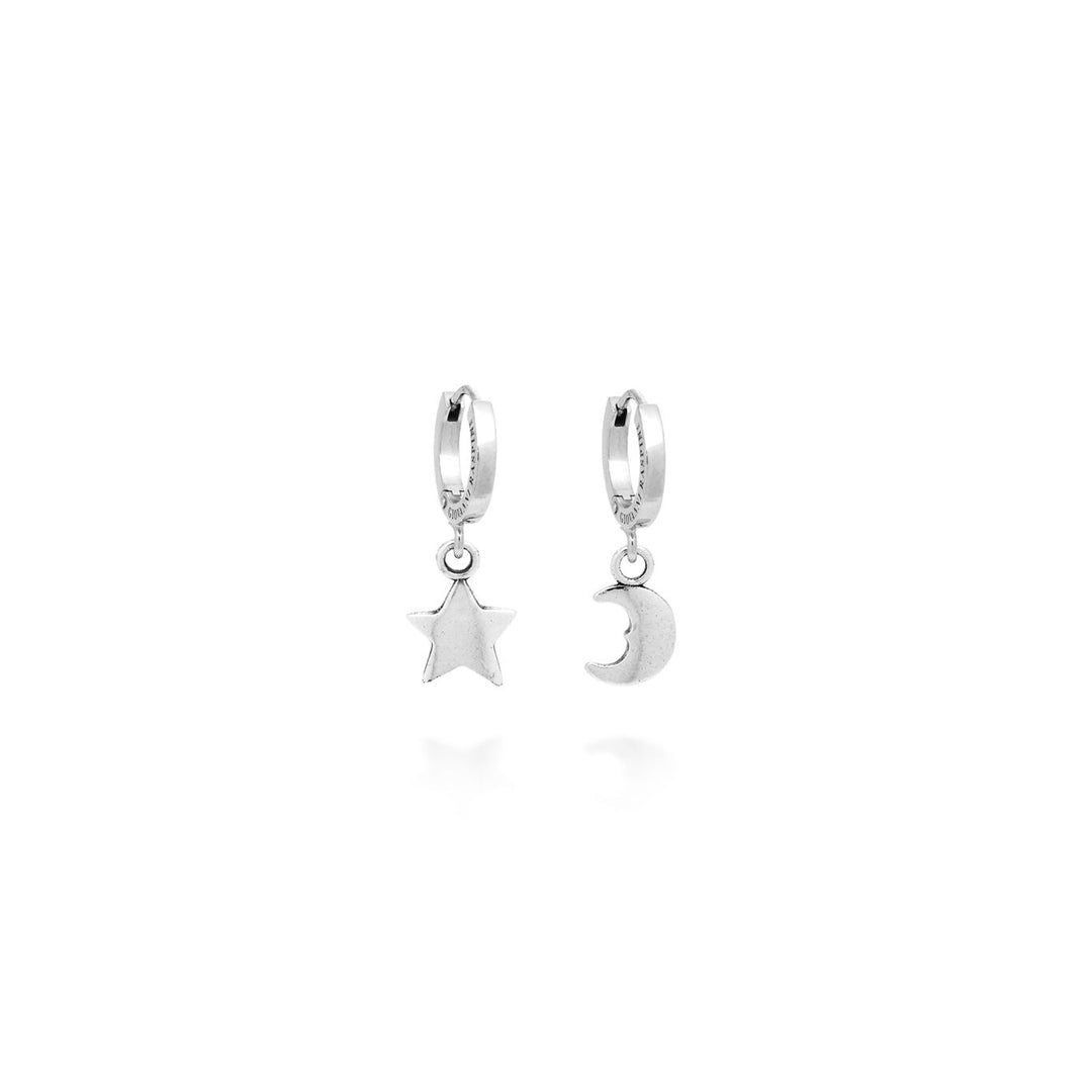 Giovanni Raspini Huggie Star Moon Ohrringe Silber X01958