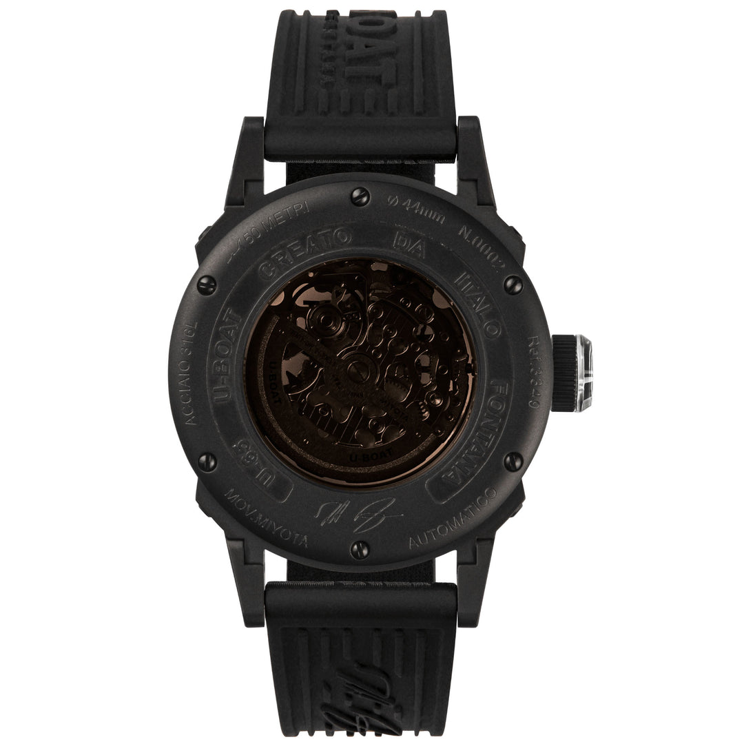 U-BOAT horloge U-65 44mm wit automatisch staal zwarte PVD afwerking 3349