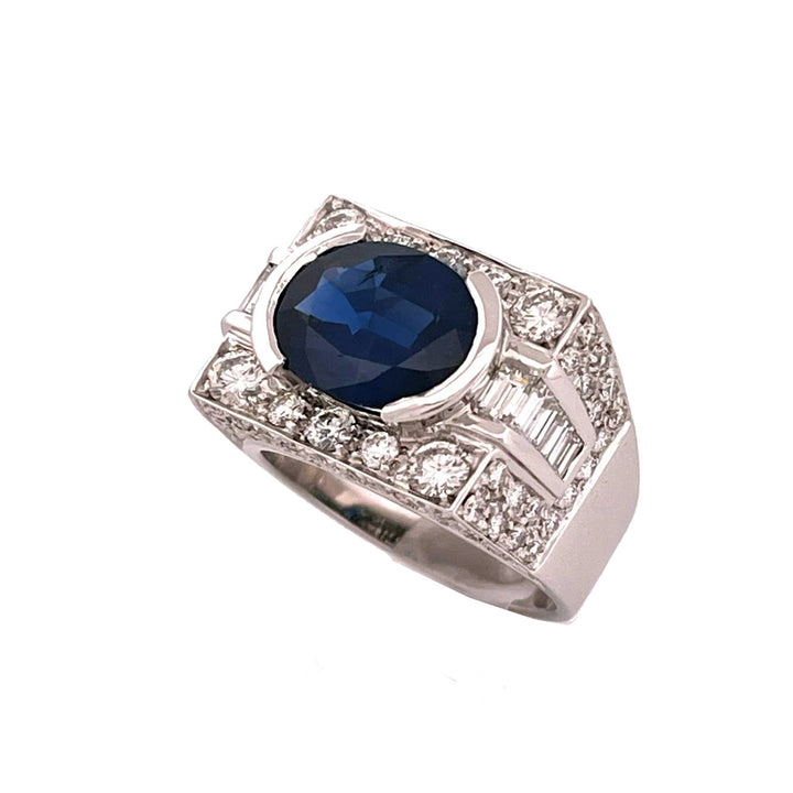 Capodagaglia Liberty Gold Ring 18kt Diamond Sapphire 0031ag