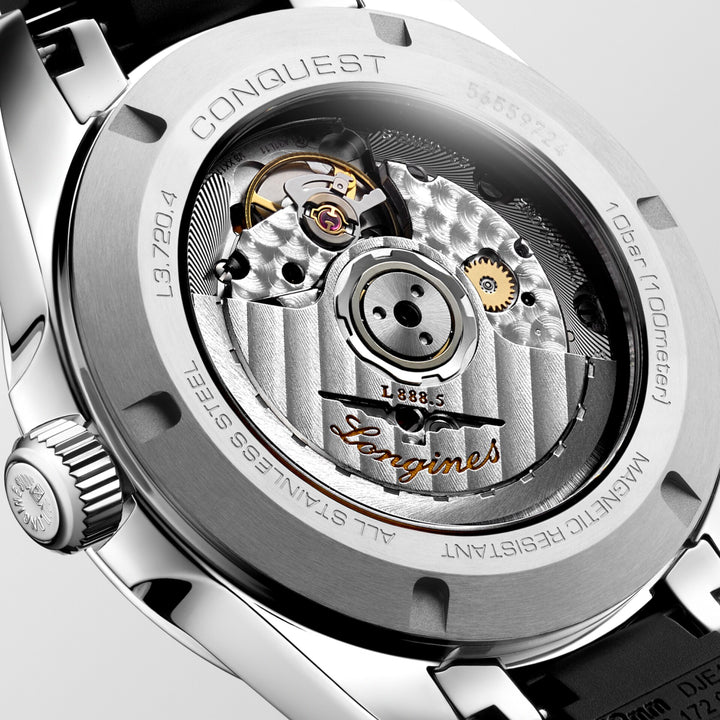 Longines Conquest 38mm zwart automatisch stalen horloge L3.720.4.52.9