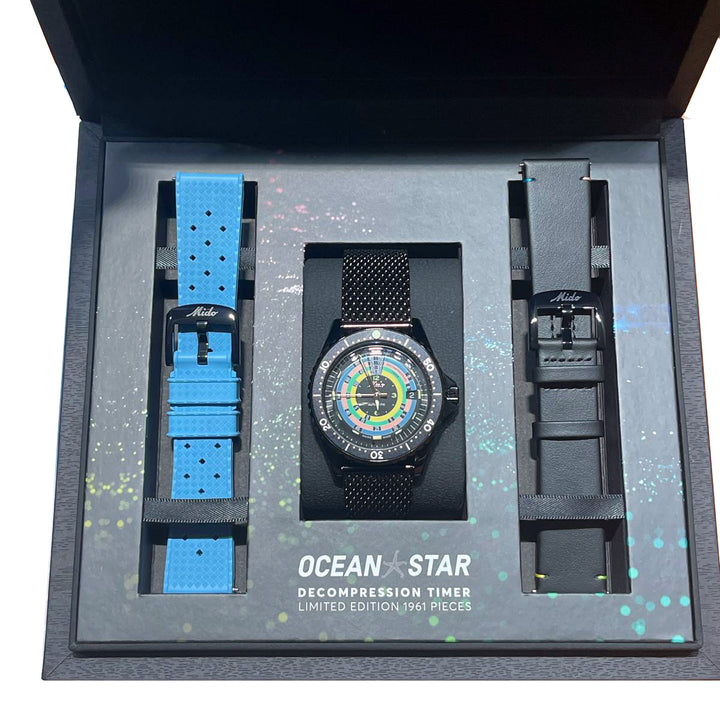 Mido Ocean Star Decompression Worldtimer Limited Edition 1961 40mm Automatisch zwart afwerking PVD Black M026.807.807.33.051.00