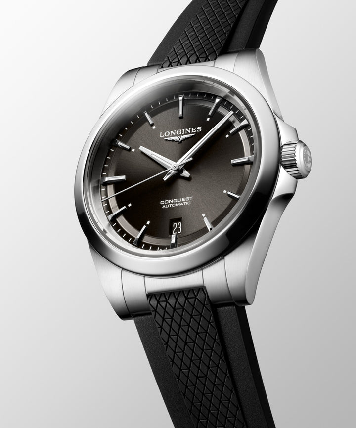 Longines Conquest 38mm zwart automatisch stalen horloge L3.720.4.52.9