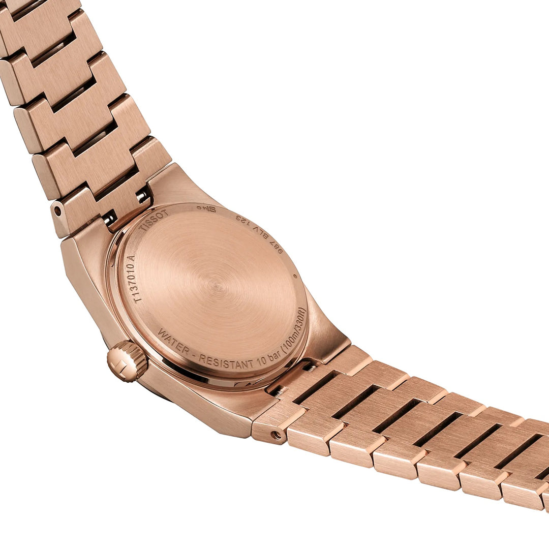 Tissot horloge PRX 25 mm roségoud diamanten kwartsstaal PVD roségouden afwerking T137.010.33.506.00