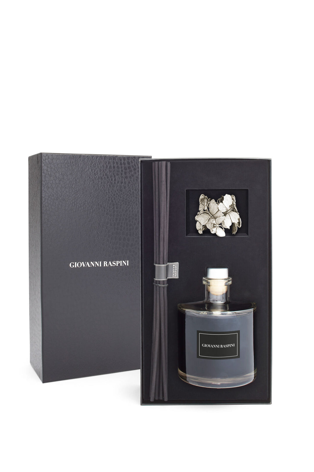Giovanni Raspini Farfalle Diffuser – Nero Divino Raumduft mit weißer Bronzedekoration – XB0102