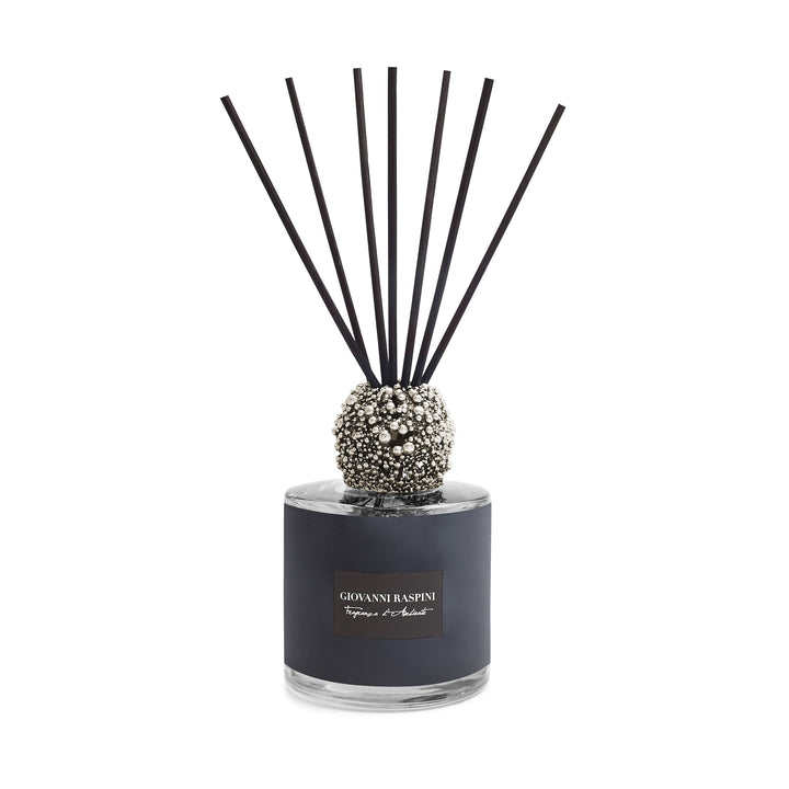 Giovanni Raspini Perlage Diffuser – Nero Divino Raumduft mit weißer Bronzedekoration – XB0144