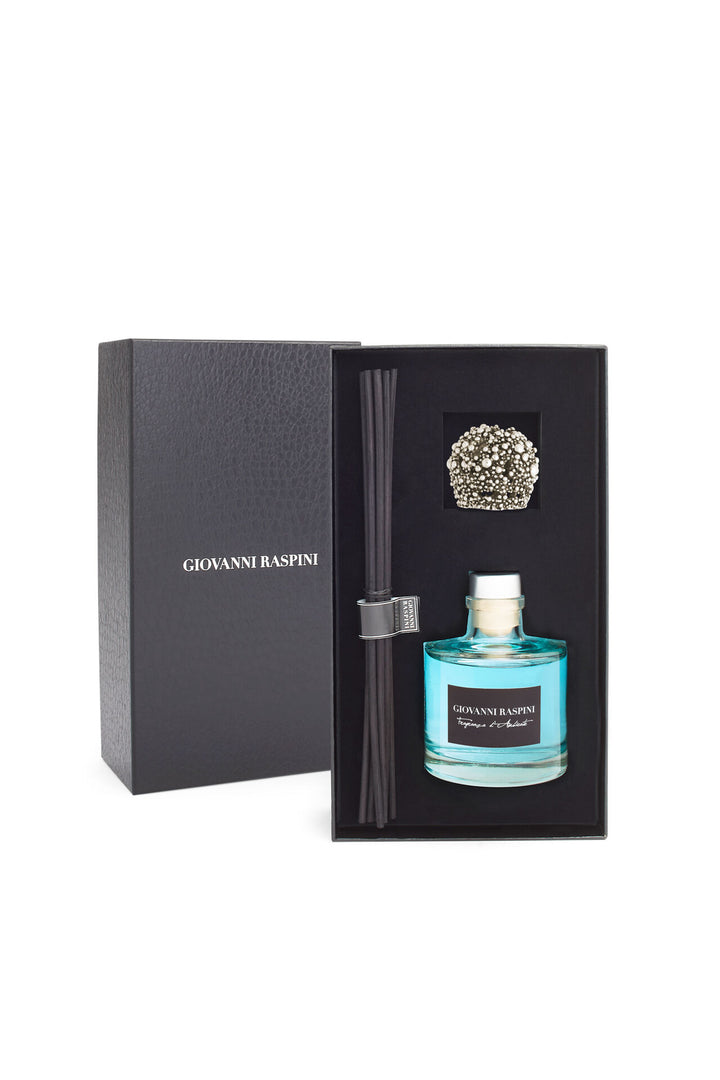 Giovanni Raspini Perlage-Diffusor – Vento di Mare Raumduft mit weißer Bronzedekoration – XB0146