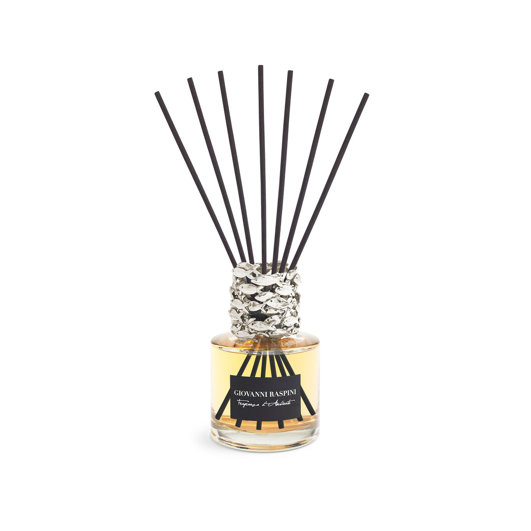 Giovanni Raspini Sardine Diffuser - Iris Dust huisparfum met witte bronzen decoratie - XB0148
