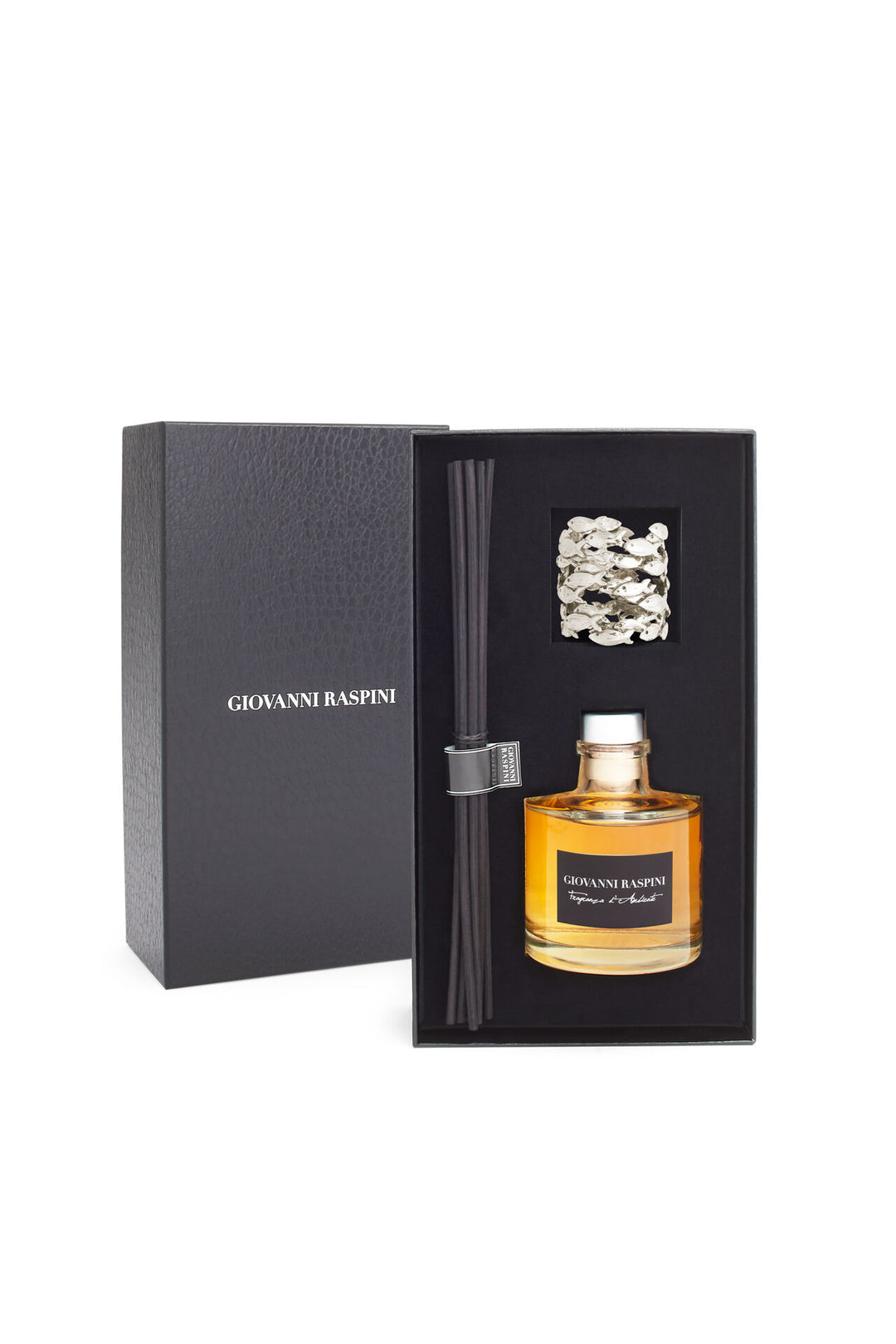 Giovanni Raspini Sardine Diffuser - Iris Dust huisparfum met witte bronzen decoratie - XB0148