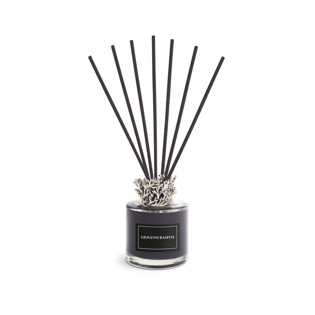 Giovanni Raspini Coralli Diffuser - Nero Divino home fragrance with white bronze decoration - XB0153