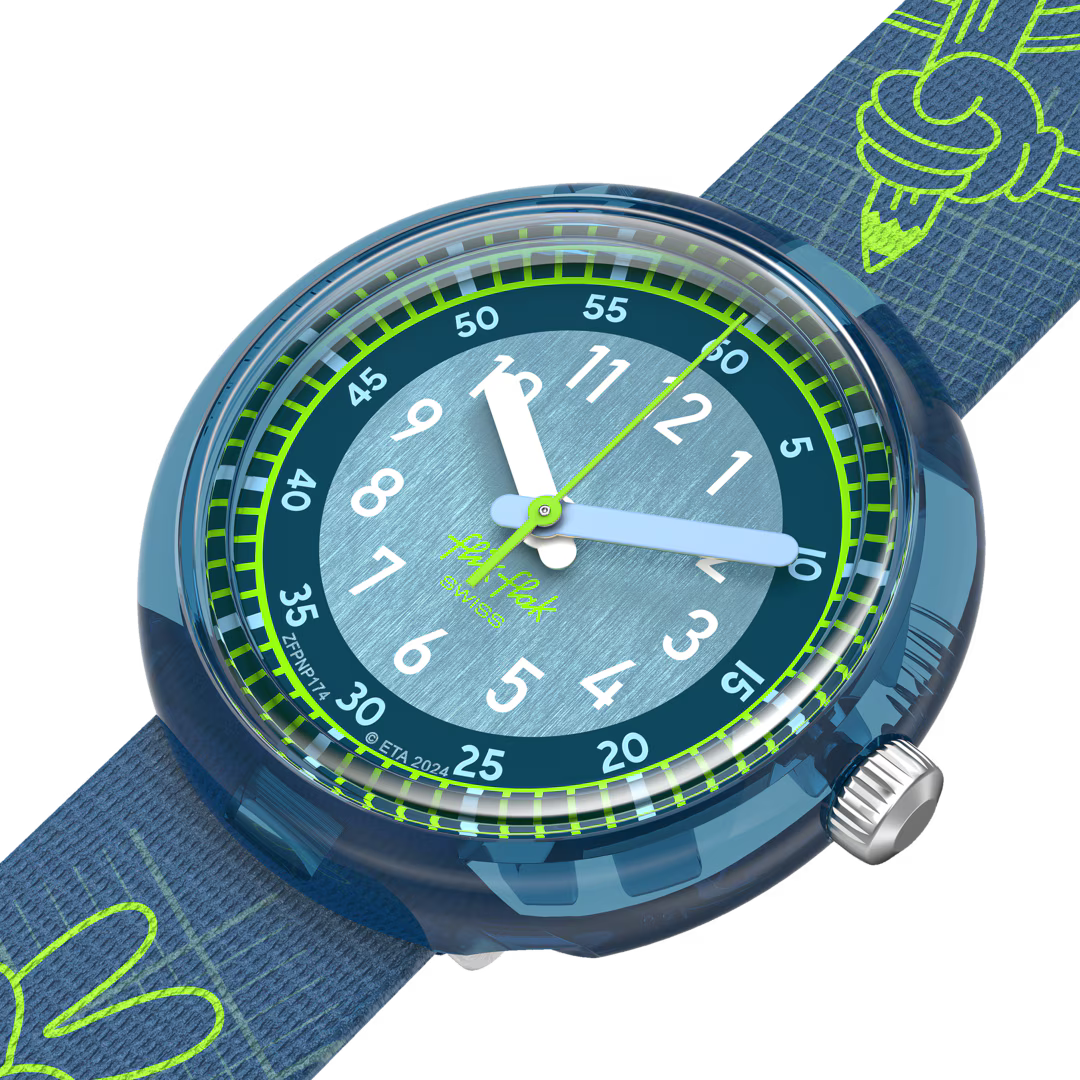 Flik Flak CODE TALK Power Time 32 mm horloge FPNP174