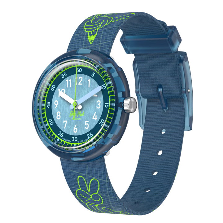Flik Flak CODE TALK Power Time 32 mm horloge FPNP174