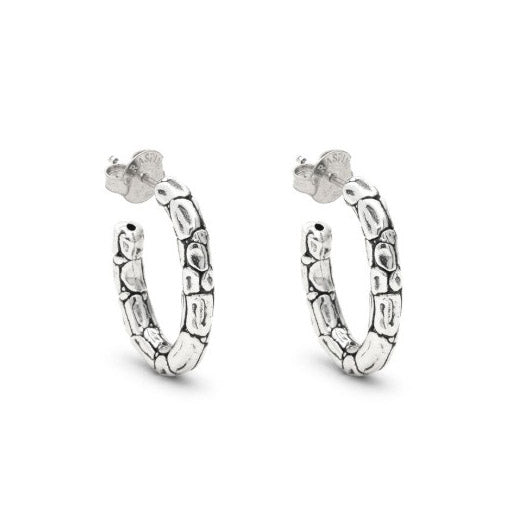 Giovanni Raspini Ovale Kroko-Ohrringe 925er Silber 12594