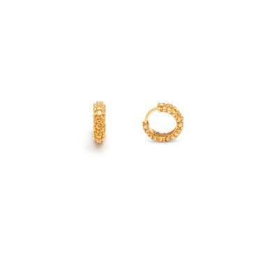 Giovanni Raspini Huggie Perlage Ohrringe 925 Silber PVD-Finish 18 Karat Gelbgold 11963