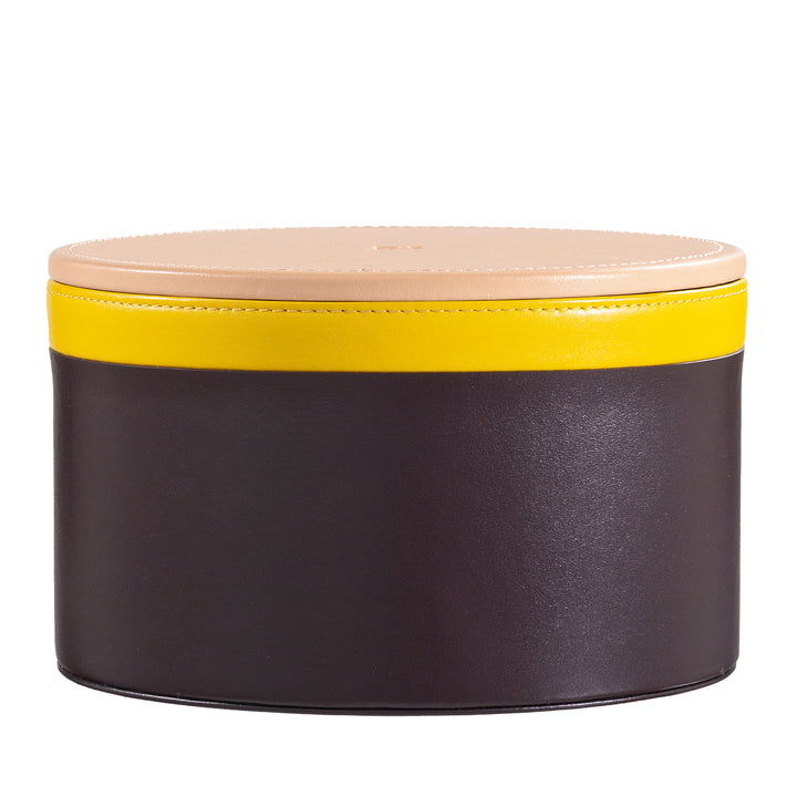 DUDU Designer lederen pot voor meubels, opslag met deksel 10x10cm, wafelhouder munten sleutels snoep sieraden