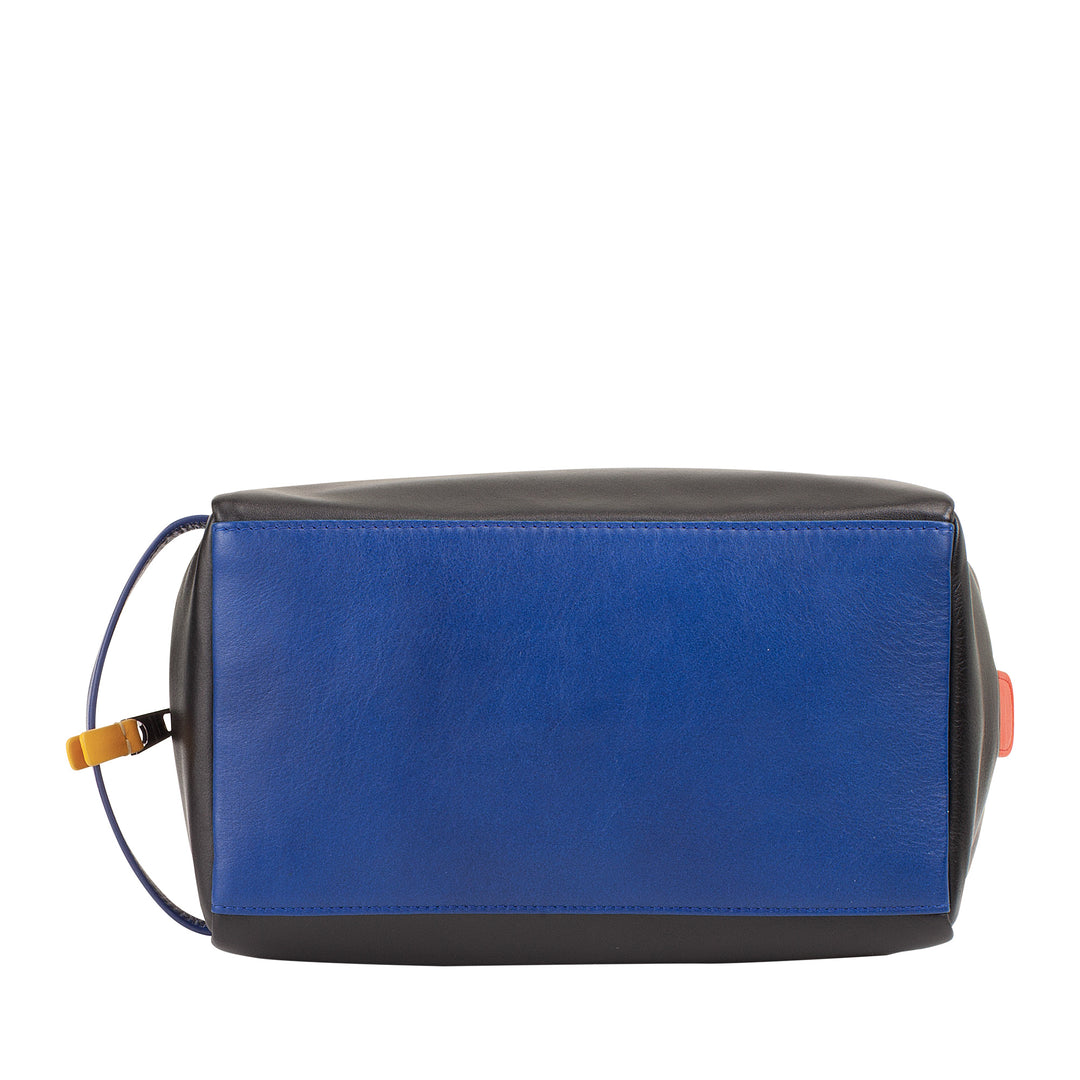 DUDU Leather Beauty Case voor heren en dames - Elegante make-uptas voor op reis, minimaal ontwerp, echt leer, compacte toilettas voor accessoires en cosmetica
