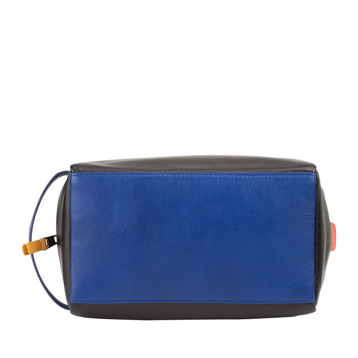DUDU Leather Beauty Case voor heren en dames - Elegante make-uptas voor op reis, minimaal ontwerp, echt leer, compacte toilettas voor accessoires en cosmetica
