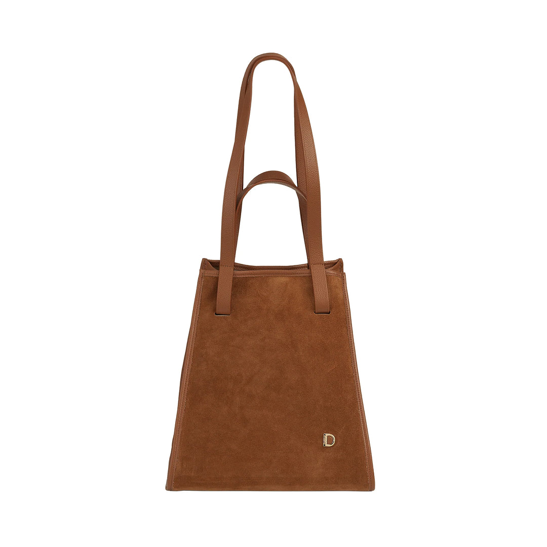 DUDU Damen-Umhängetasche aus echtem Leder, hergestellt in Italien, elegante Shopper-Tragetasche, Doppelgriff, Vollnarbenleder oder Wildleder – große Handtasche für Arbeit und Freizeit