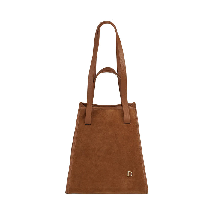 DUDU Damen-Umhängetasche aus echtem Leder, hergestellt in Italien, elegante Shopper-Tragetasche, Doppelgriff, Vollnarbenleder oder Wildleder – große Handtasche für Arbeit und Freizeit