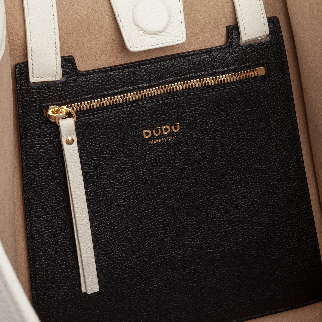 DUDU Damen-Umhängetasche aus echtem Leder, hergestellt in Italien, elegante Shopper-Tragetasche, Doppelgriff, Vollnarbenleder oder Wildleder – große Handtasche für Arbeit und Freizeit