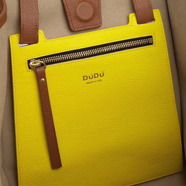 DUDU Damen-Umhängetasche aus echtem Leder, hergestellt in Italien, elegante Shopper-Tragetasche, Doppelgriff, Vollnarbenleder oder Wildleder – große Handtasche für Arbeit und Freizeit