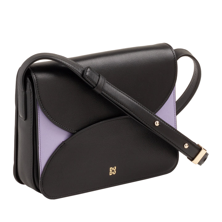 DUDU leren damesschoudertas met envelopmodel flap - kleine elegante en veelzijdige handtas met verstelbare schouderriem, perfecte tas voor elke gelegenheid