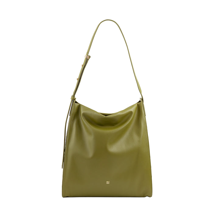 DUDU Trapezförmige Umhängetasche für Damen aus echtem Leder, Trapeztasche mit verstellbarem Schultergurt – elegant, geräumig für Freizeit, Arbeit, Abend