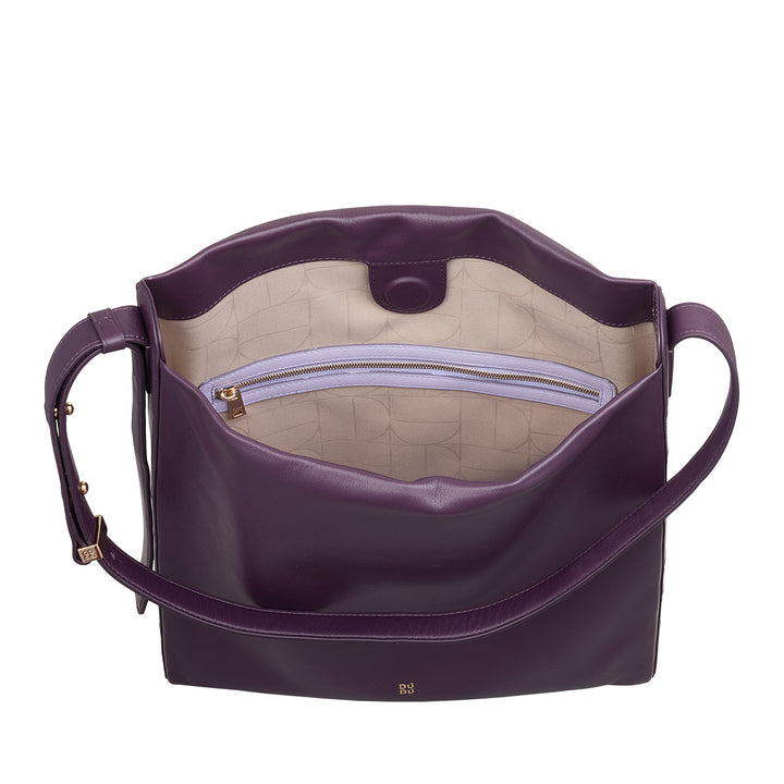 DUDU Trapezförmige Umhängetasche für Damen aus echtem Leder, Trapeztasche mit verstellbarem Schultergurt – elegant, geräumig für Freizeit, Arbeit, Abend