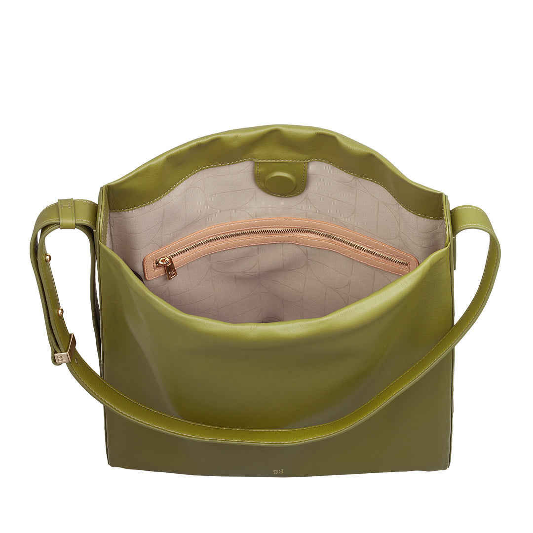 DUDU Trapezförmige Umhängetasche für Damen aus echtem Leder, Trapeztasche mit verstellbarem Schultergurt – elegant, geräumig für Freizeit, Arbeit, Abend