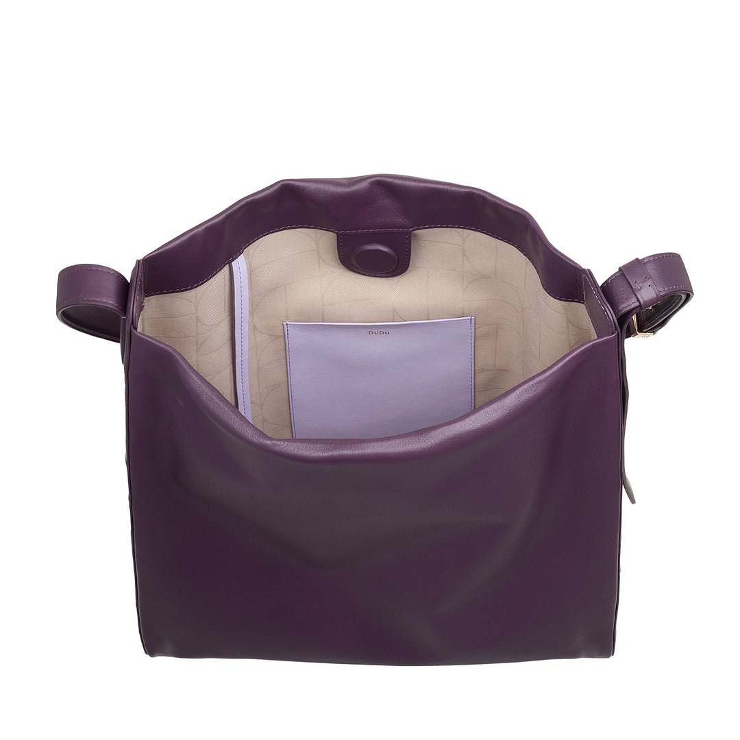DUDU Trapezförmige Umhängetasche für Damen aus echtem Leder, Trapeztasche mit verstellbarem Schultergurt – elegant, geräumig für Freizeit, Arbeit, Abend