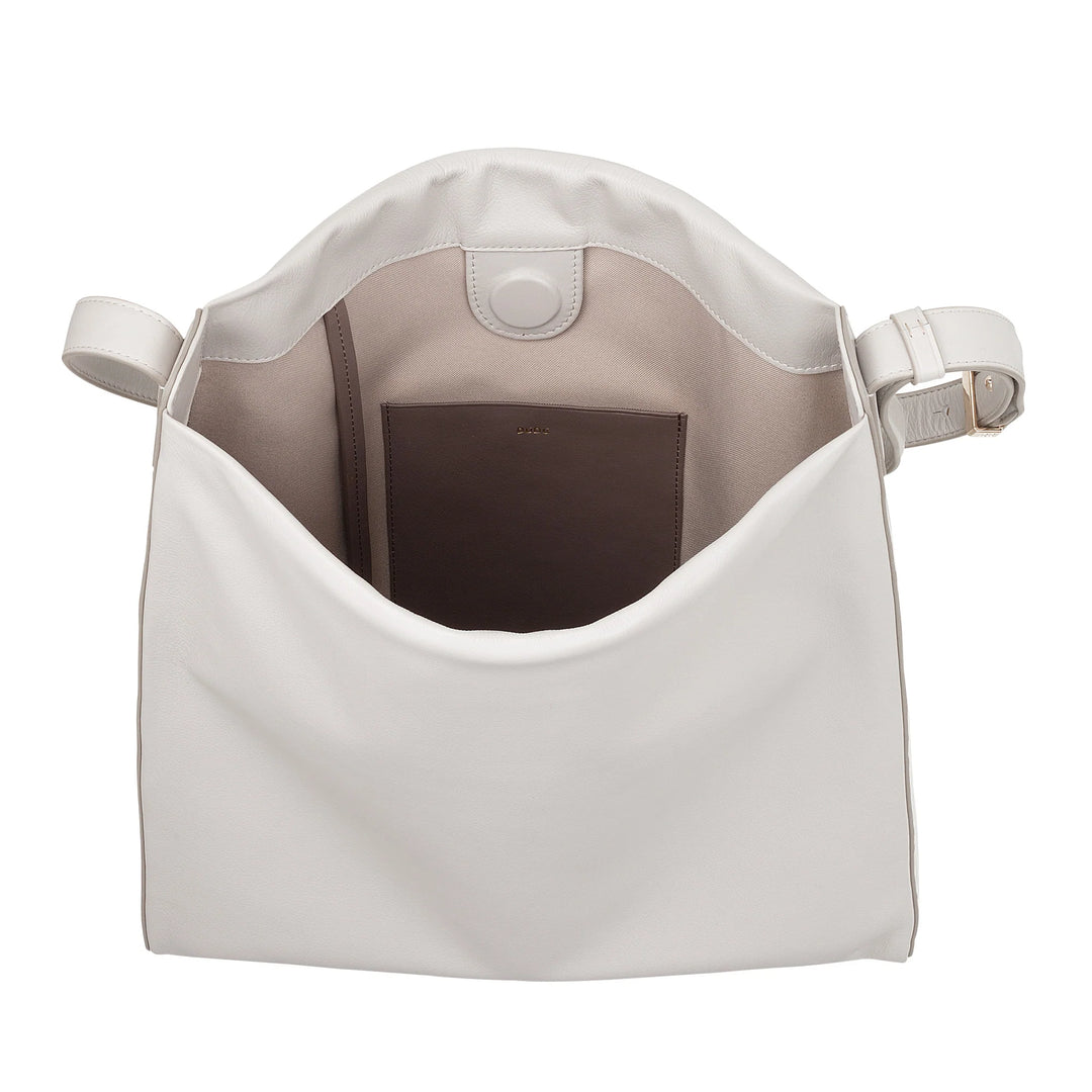 DUDU Trapezförmige Umhängetasche für Damen aus echtem Leder, Trapeztasche mit verstellbarem Schultergurt – elegant, geräumig für Freizeit, Arbeit, Abend