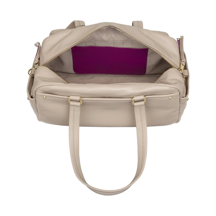 DUDU Große Damen-Umhängetasche aus Leder mit Außentaschen und abnehmbarem Schultergurt, geräumig und elegant – Hand- und Umhängetasche mit Reißverschluss, moderner Stil