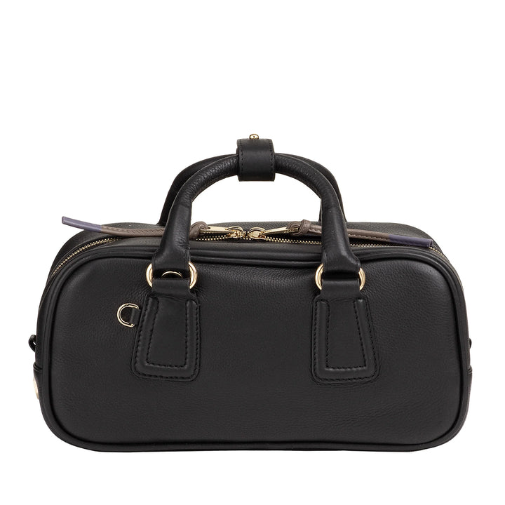 DUDU Grote leren damestas met afneembare schouderriem, ruim en elegant - hand- en schoudertas met ritssluiting, dubbele handvatten