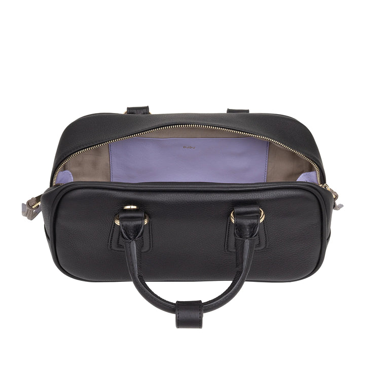 DUDU Grote leren damestas met afneembare schouderriem, ruim en elegant - hand- en schoudertas met ritssluiting, dubbele handvatten
