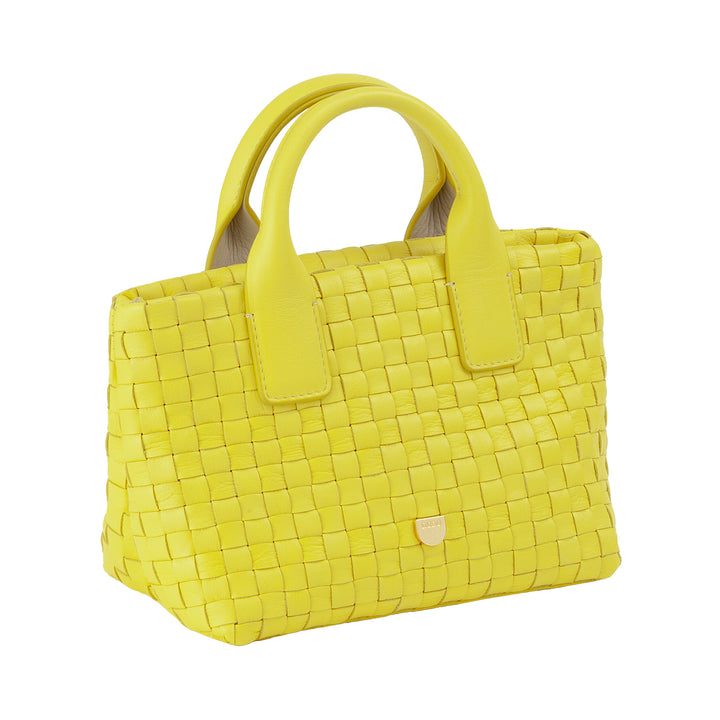 DUDU Kleine geweven leren damestas met ritssluiting - Elegante minitas met kettingschouderriem, compacte en verfijnde handtasschoudertas