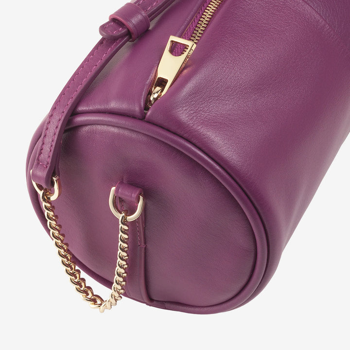 DUDU Cilindrische leren damestas, schoudertas met ketting en leer, elegante mode kleine cilindertas met ritssluiting