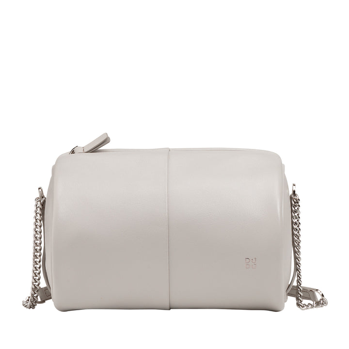 DUDU Cilindrische leren damestas, schoudertas met ketting en leer, elegante mode kleine cilindertas met ritssluiting