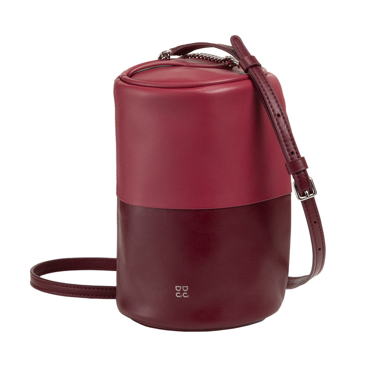 DUDU Cilindrische leren damestas, schoudertas met ketting en leer, elegante mode kleine cilindertas met ritssluiting