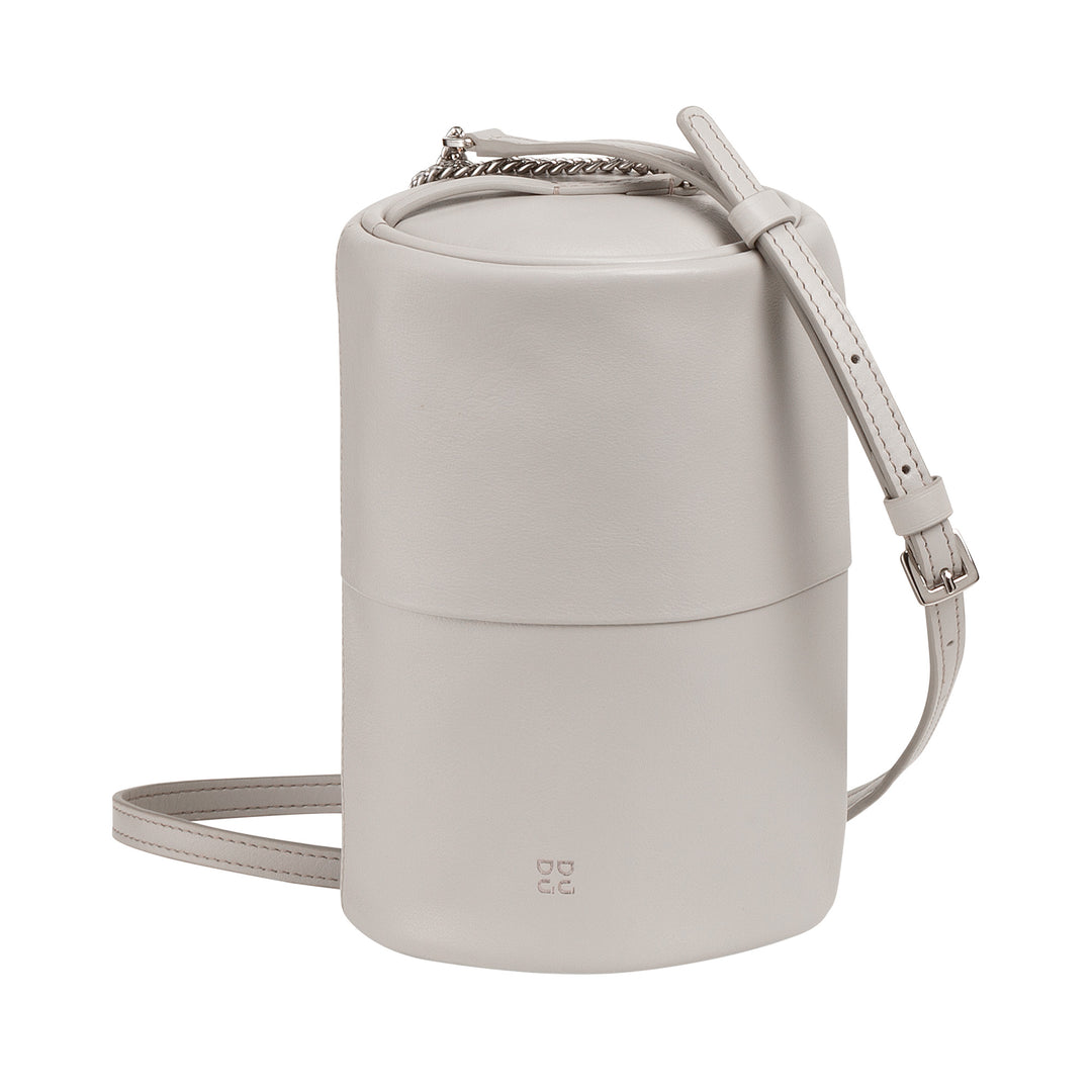 DUDU Cilindrische leren damestas, schoudertas met ketting en leer, elegante mode kleine cilindertas met ritssluiting